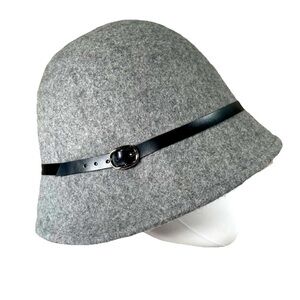 SCALA Bucket Cloche HAT Felt Grey 100% Wool Chic City One Size Boho